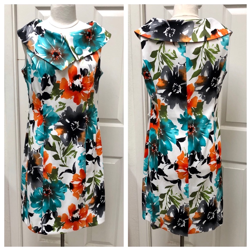 Dress Barn Sleeveless Floral Dress Size 10